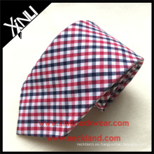 Caja de regalo de tela escocesa de algodón personalizada para hombre flaco corbata